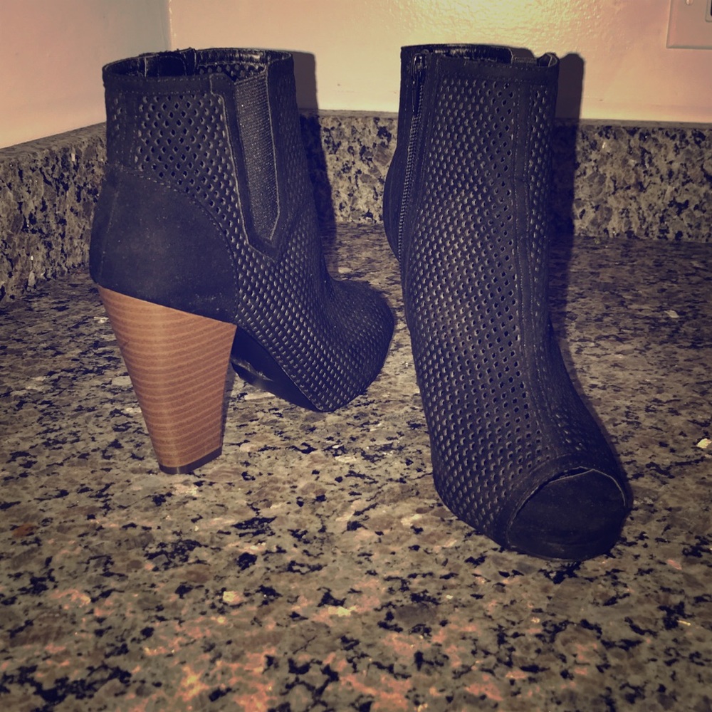 Qupid Open Toe Heel Booties - image 1